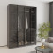 MebelStar 4-door wardrobe Oscar Showcase BL-B, standard Anthracite, 160x52x220 cm (MBS-6714)