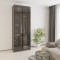 MebelStar 2-door wardrobe with mezzanine Oscar Showcase BL-B, standard Anthracite, 100x52x260 cm (MBS-6744)