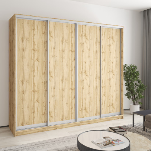 MebelStar Four-door wardrobe Standard AL 4DSP Tahoe Oak, 240x45x210 cm (MBS-12233)