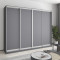 MebelStar Four-door wardrobe Standard AL 4DSP Anthracite, 260x60x210 cm (MBS-12183)