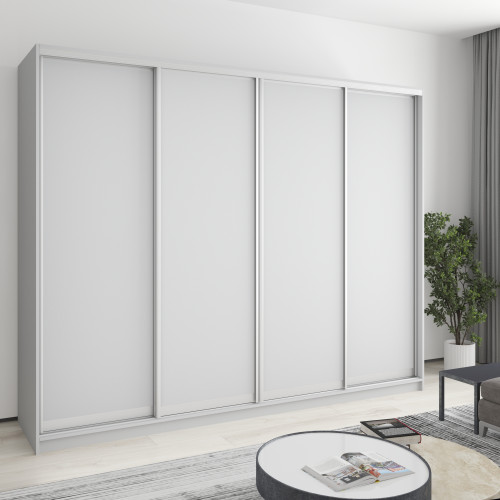 MebelStar Four-door wardrobe Standard AL 4DSP Gray mouse, 260x60x210 cm (MBS-12223)