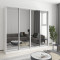 MebelStar Four-door wardrobe Combo AL 4 Mirrors Alaska white, 240x45x210 cm (MBS-12553)