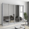 MebelStar Four-door wardrobe Standard AL 4 Mirrors Concrete, 240x60x210 cm (MBS-12333)