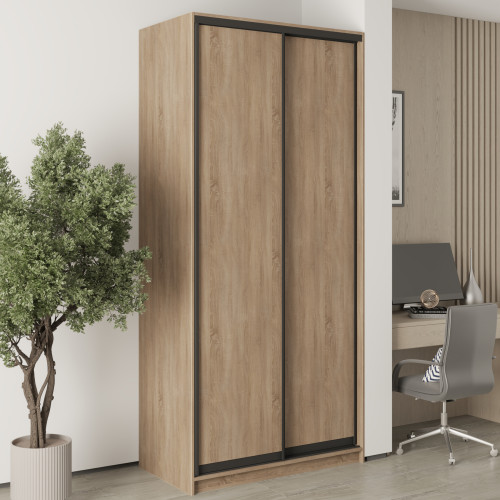 MebelStar Two-door wardrobe Standard BG 2DSP Sonoma Oak, 110x45x240 cm (MBS-10013)