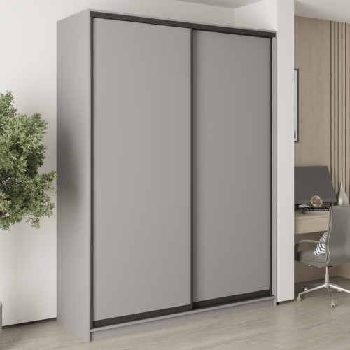 MebelStar Two-door wardrobe Combo BG 2DSP Gray mouse, 180x45x240 cm (MBS-10623)