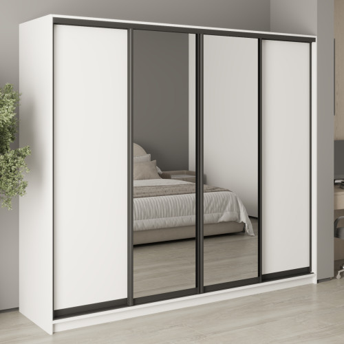 MebelStar Four-door wardrobe Standard BG 2DSP/2 Mirrors Alaska white, 240x45x210 cm (MBS-11833)