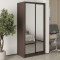 MebelStar Two-door wardrobe Standard BG 2 Mirrors Ristreto Oak, 100x60x210 cm (MBS-11263)