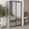 MebelStar Two-door wardrobe Standard BG 2 Mirrors Gray mouse, 120x45x210 cm (MBS-11193)