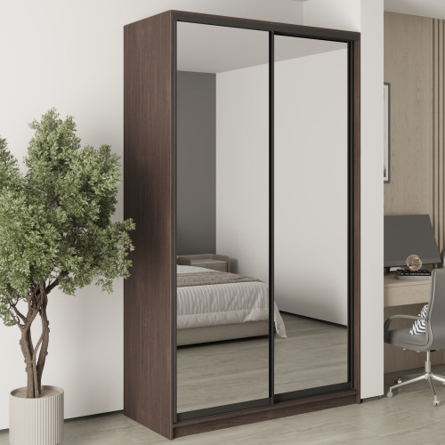 MebelStar Two-door wardrobe Standard BG 2 Mirrors Ristreto Oak, 140x60x240 cm (MBS-10403)