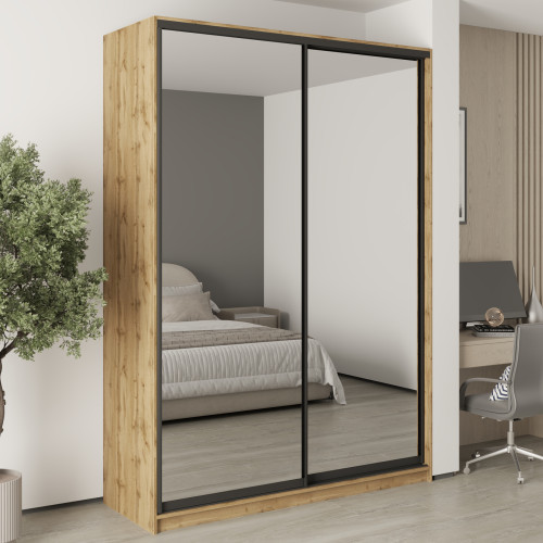 MebelStar Two-door wardrobe Standard BG 2 Mirrors Tahoe Oak, 170x60x240 cm (MBS-10433)