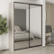 MebelStar Two-door wardrobe Combo BG 2 Mirrors Alaska gray, 180x45x240 cm (MBS-10743)