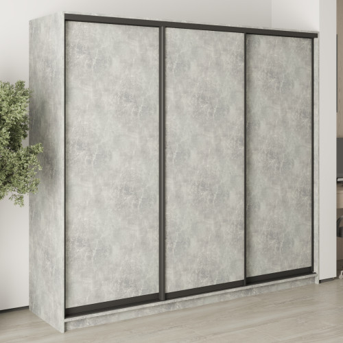 Шкаф-купе трехдверный MebelStar Комбо BG 3ДСП 230x60x210 см Бетон (MBS-8963)