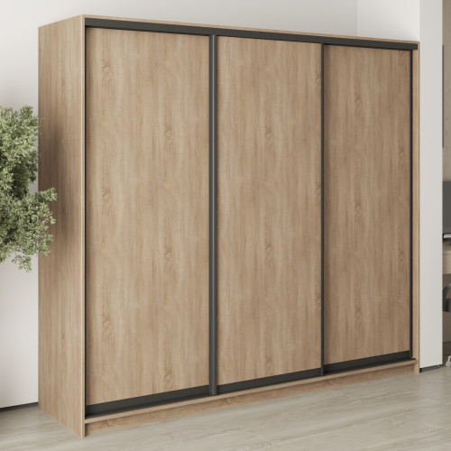 MebelStar Three-door wardrobe Combo BG 3DSP Sonoma Oak, 230x45x210 cm (MBS-8913)