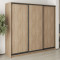 MebelStar Three-door wardrobe Combo BG 3DSP Sonoma Oak, 230x45x210 cm (MBS-8913)