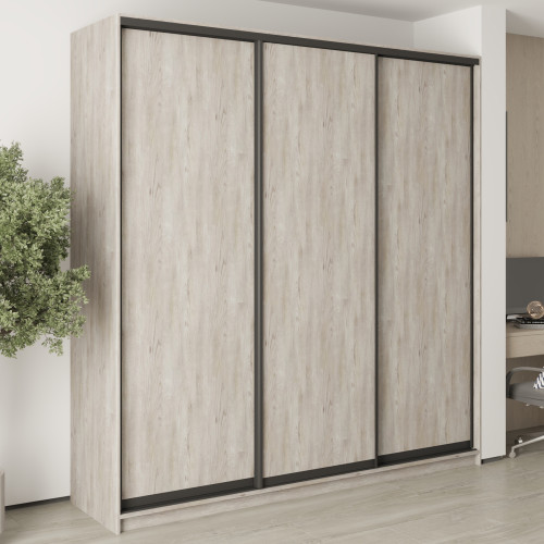 MebelStar Three-door wardrobe Combo BG 3DSP Alaska gray, 230x60x240 cm (MBS-9523)