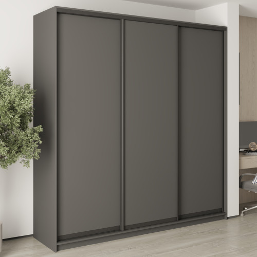 Шкаф-купе трехдверный MebelStar Комбо BG 3ДСП 230x45x240 см Антрацит (MBS-9433)