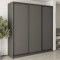 MebelStar Three-door wardrobe Combo BG 3DSP Anthracite, 230x60x240 cm (MBS-9443)