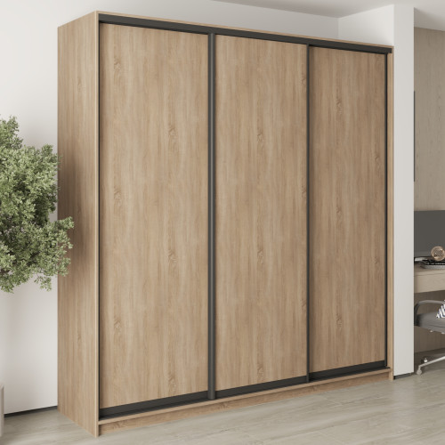 MebelStar Three-door wardrobe Combo BG 3DSP Sonoma Oak, 230x60x240 cm (MBS-9463)