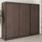 MebelStar Three-door wardrobe Uni BG 3DSP Ristreto oak, 250x45x210 cm (MBS-7945)