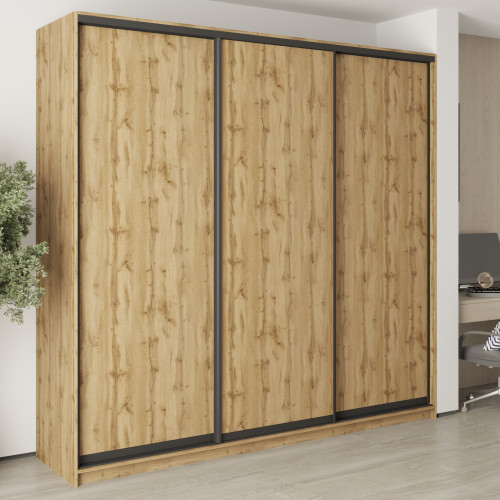 Шкаф-купе трехдверный MebelStar Уни BG 3ДСП 250x45x240 см Дуб тахо (MBS-7745)