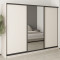 MebelStar Three-door wardrobe Uni BG 2DSP/Mirror Cashmere, 270x45x210 cm (MBS-7995)
