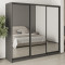 MebelStar Three-door wardrobe Combo BG 3 Mirrors Anthracite, 230x45x210 cm (MBS-9253)