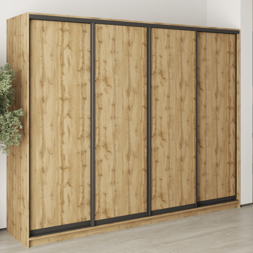 MebelStar Four-door wardrobe Standard BG 4DSP Tahoe Oak, 260x45x210 cm (MBS-11803)