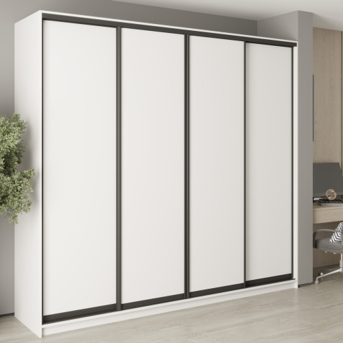 MebelStar Four-door wardrobe Combo BG 4DSP Alaska white, 260x45x240 cm (MBS-12843)