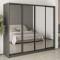MebelStar Four-door wardrobe Standard BG 4 Mirrors Anthracite, 240x60x210 cm (MBS-11893)