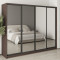 MebelStar Four-door wardrobe Standard BG 4 Mirrors Ristreto Oak, 260x45x210 cm (MBS-11923)