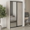 MebelStar Two-door wardrobe Uni BG DSP/Mirror Alaska gray, 120x45x210 cm (MBS-11353)