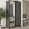 MebelStar Two-door wardrobe Standard BG DSP/Mirror Anthracite, 130x45x240 cm (MBS-10123)