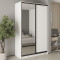 MebelStar Two-door wardrobe Standard BG DSP/Mirror Alaska white, 150x45x240 cm (MBS-10143)