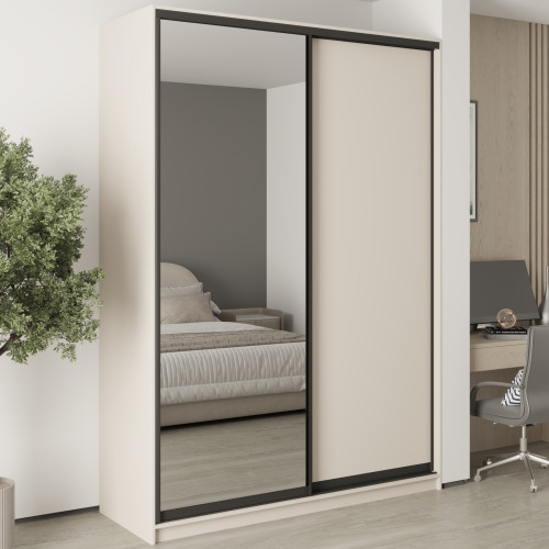 MebelStar Two-door wardrobe Standard BG DSP/Mirror Cashmere, 160x45x240 cm (MBS-10153)