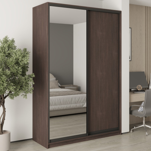 MebelStar Two-door wardrobe Standard BG DSP/Mirror Ristreto Oak, 160x60x240 cm (MBS-10243)