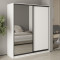 MebelStar Two-door wardrobe Combo BG DSP/Mirror Alaska white, 180x60x210 cm (MBS-11583)