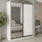 MebelStar Two-door wardrobe Combo BG DSP/Mirror Alaska white, 180x45x240 cm (MBS-10683)