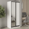 MebelStar Two-door wardrobe Uni BG DSP/Mirror Alaska white, 90x60x210 cm (MBS-11373)