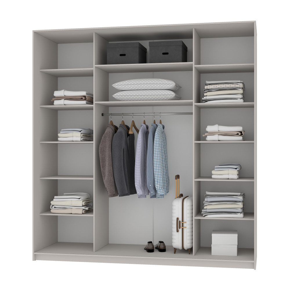 MebelStar Three-door wardrobe Combo BG 3DSP Sonoma Oak, 230x60x240 cm (MBS-9463)