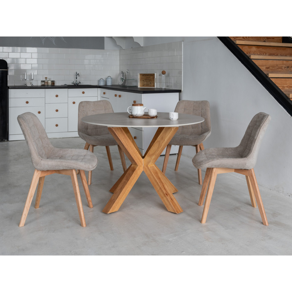 Стул кухонный Vetro M-79 Бежевый лен/Каучук (VTR-1097)