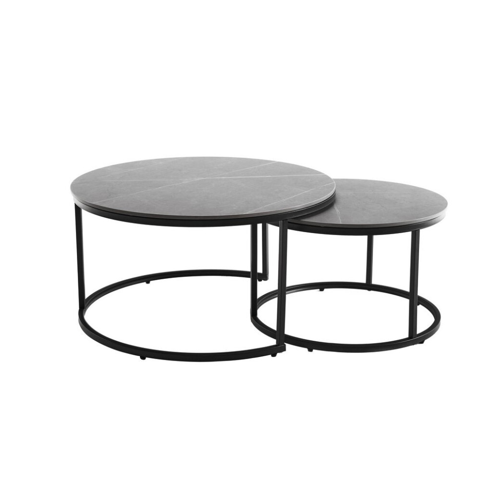 Комплект журнальных столов Vetro CT-35 Лоренза Петра серый/Черный (VTR-1180)