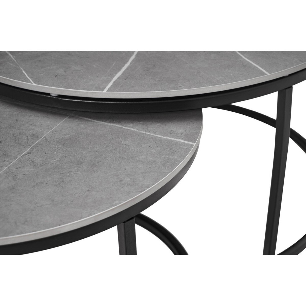 Комплект журнальных столов Vetro CT-35 Лоренза Петра серый/Черный (VTR-1180)
