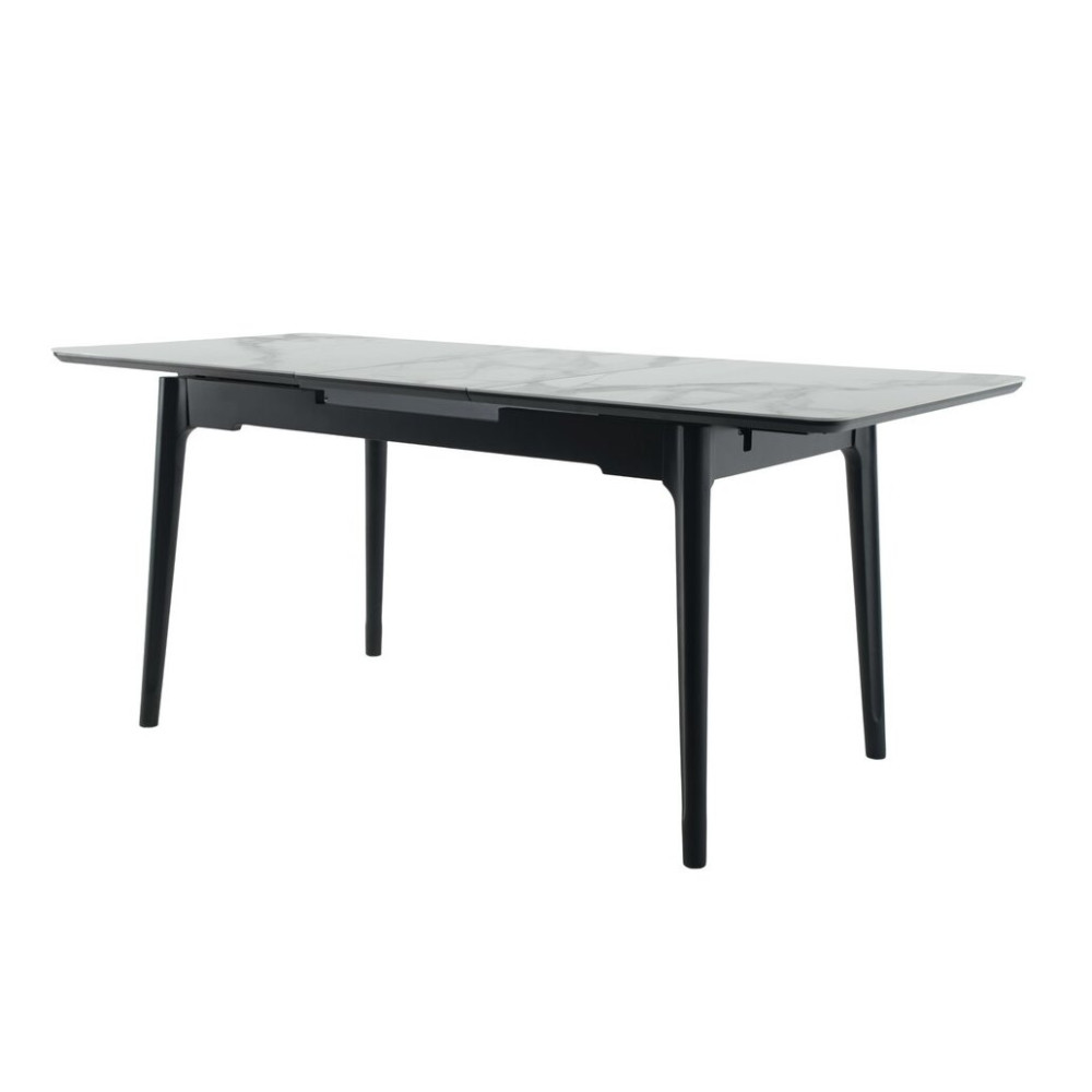 Обеденный керамический стол Vetro TM-89 Касса вайт/Черный (VTR-1222)