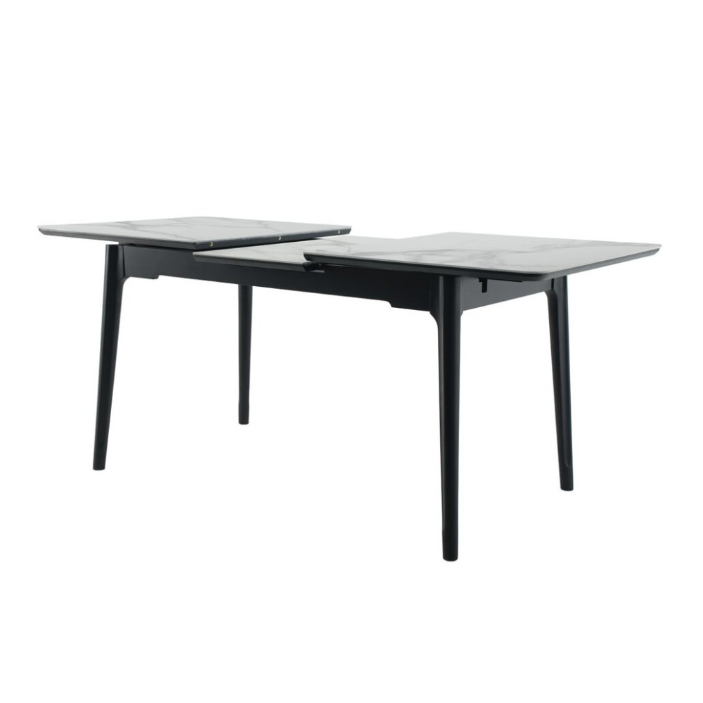 Обеденный керамический стол Vetro TM-89 Касса вайт/Черный (VTR-1222)