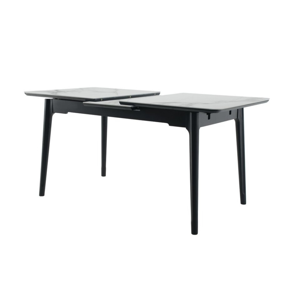 Обеденный керамический стол Vetro TM-89 Касса вайт/Черный (VTR-1222)