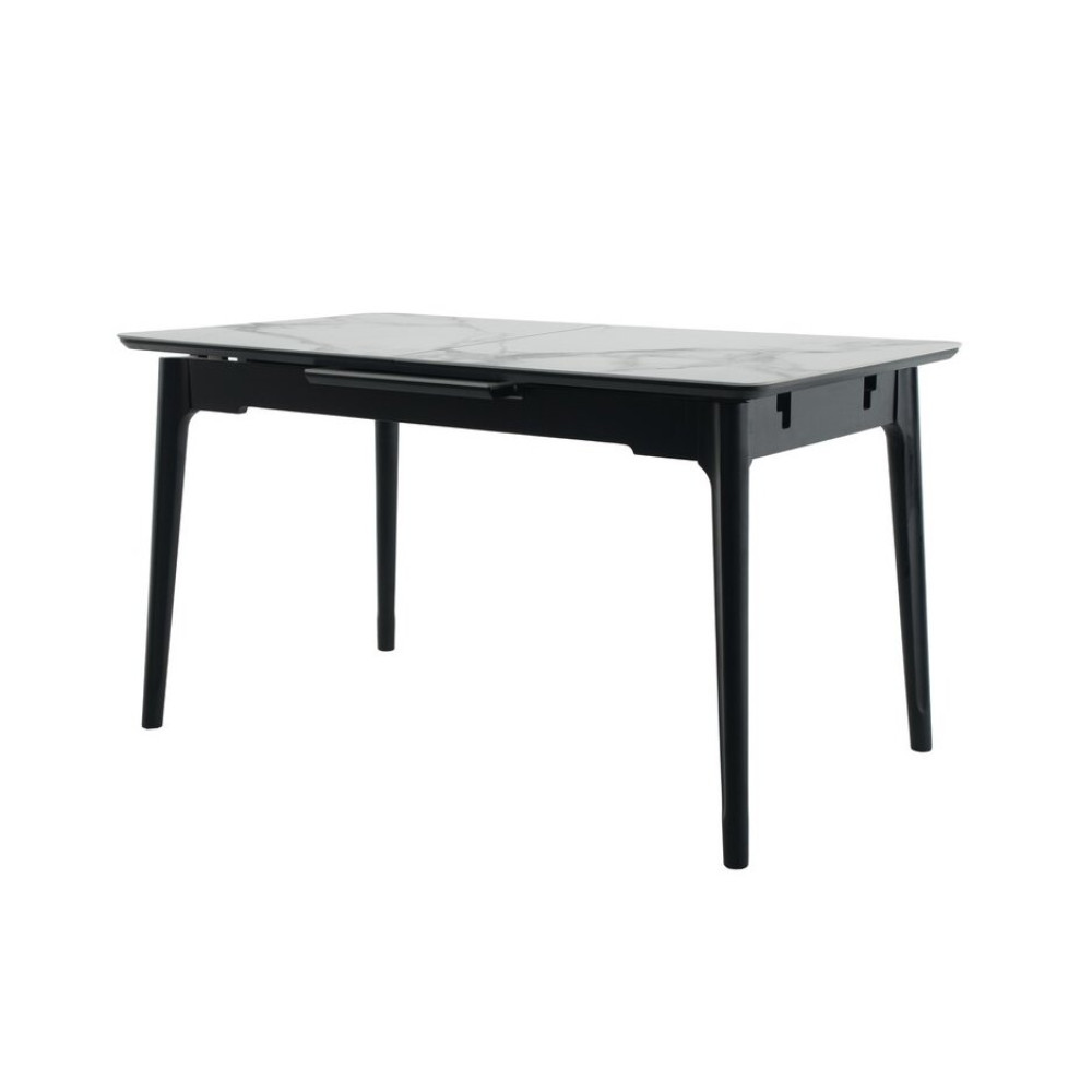 Обеденный керамический стол Vetro TM-89 Касса вайт/Черный (VTR-1222)