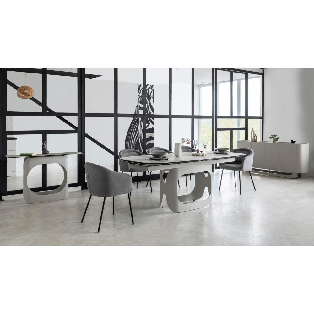 Vetro Ceramic dining table Arno TML-1310 Silver River/Ivory (VTR-1232)
