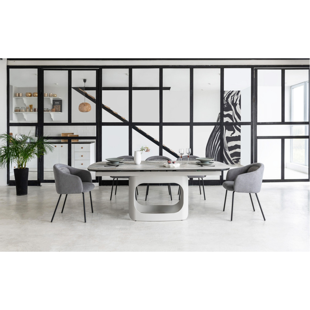 Vetro Ceramic dining table Arno TML-1310 Silver River/Ivory (VTR-1232)
