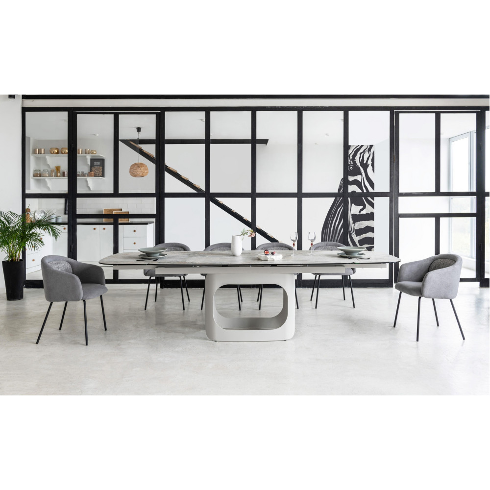 Vetro Ceramic dining table Arno TML-1310 Silver River/Ivory (VTR-1232)