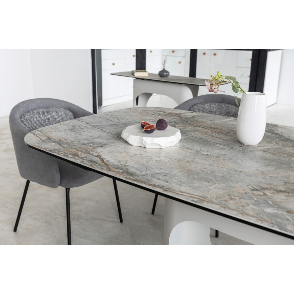 Vetro Ceramic dining table Arno TML-1310 Silver River/Ivory (VTR-1232)